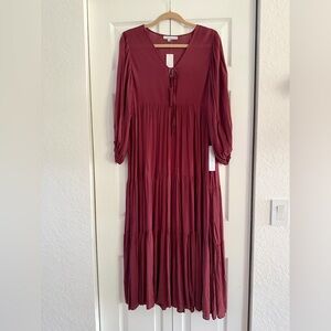 Young Fabulous & Broke Long Sleeve Burgundy Dress